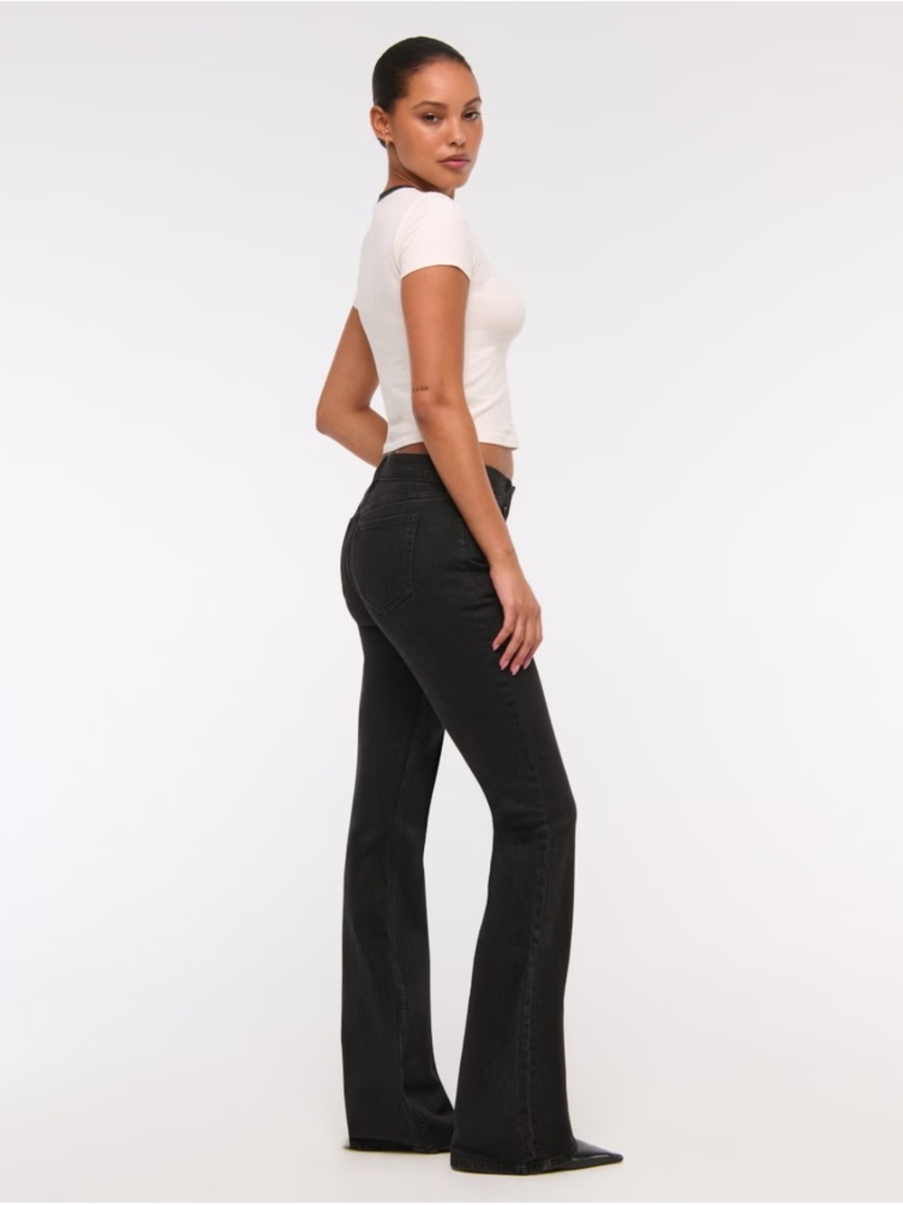 Abercrombie & fitch woman’s the Mid rise Black Bootcut Jeans size 24 Long
